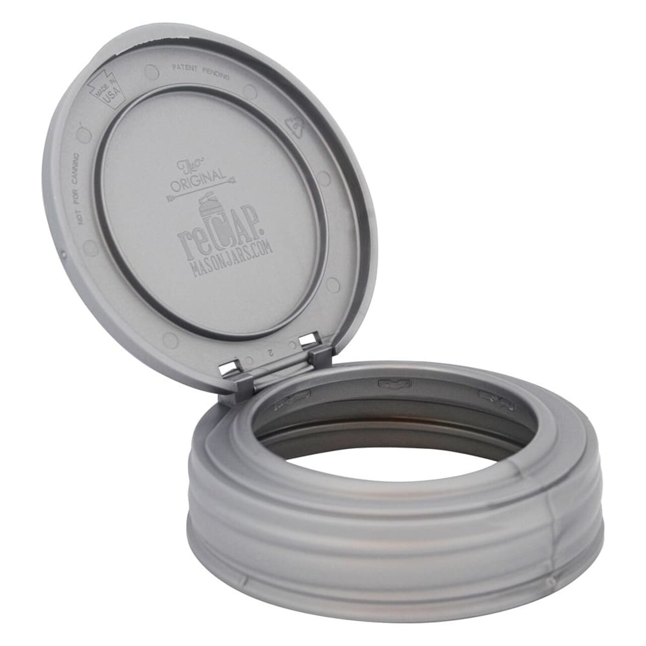 reCAP Mason Jar Lid Flip Cap, Regular Mouth, Made in USA, Leak-proof and Freezer-proof